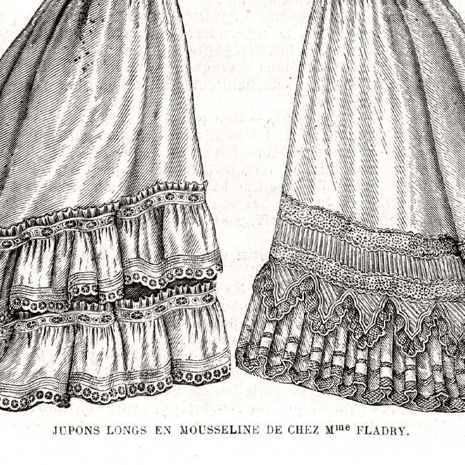 1873 フランスファッション誌『 La Mode Illustree 』Page53 銅版画