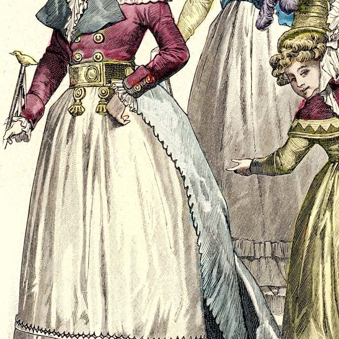 1900s『コスチュームの歴史 Zur geschichte der costume』 No.1077 手彩色リトグラフ データ