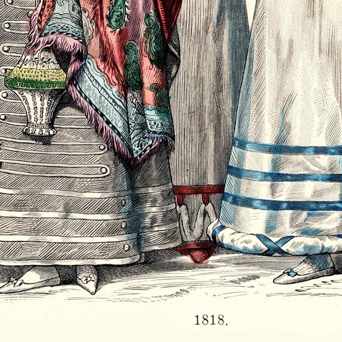 1900s『コスチュームの歴史 Zur geschichte der costume』 No.1097 手彩色リトグラフ データ