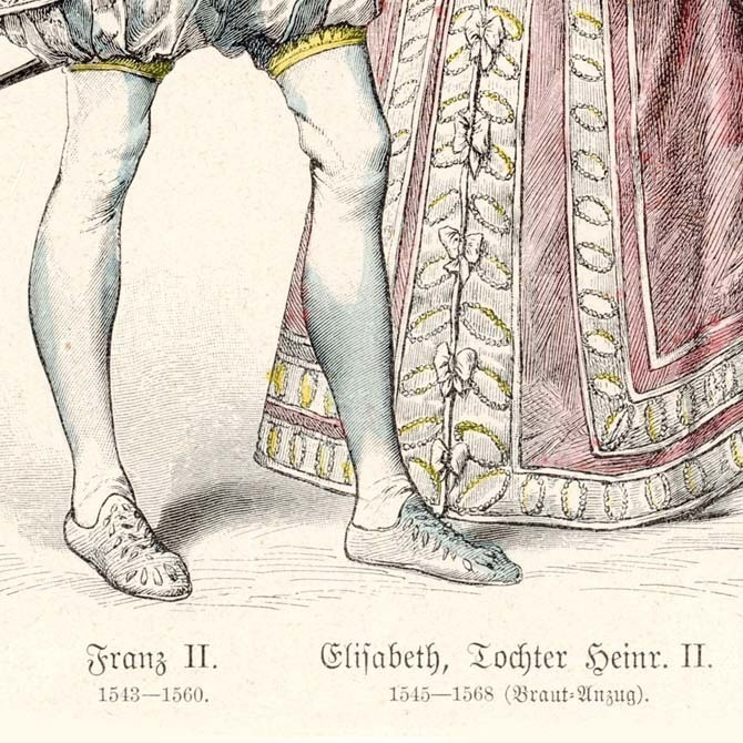 1900s『コスチュームの歴史 Zur geschichte der costume』 No.1803 手彩色リトグラフ データ