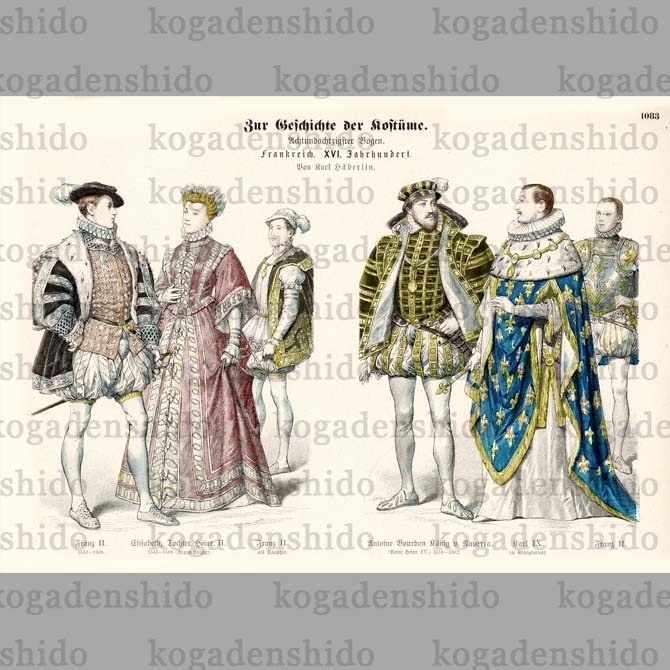 1900s『コスチュームの歴史 Zur geschichte der costume』 No.1803 手彩色リトグラフ データ