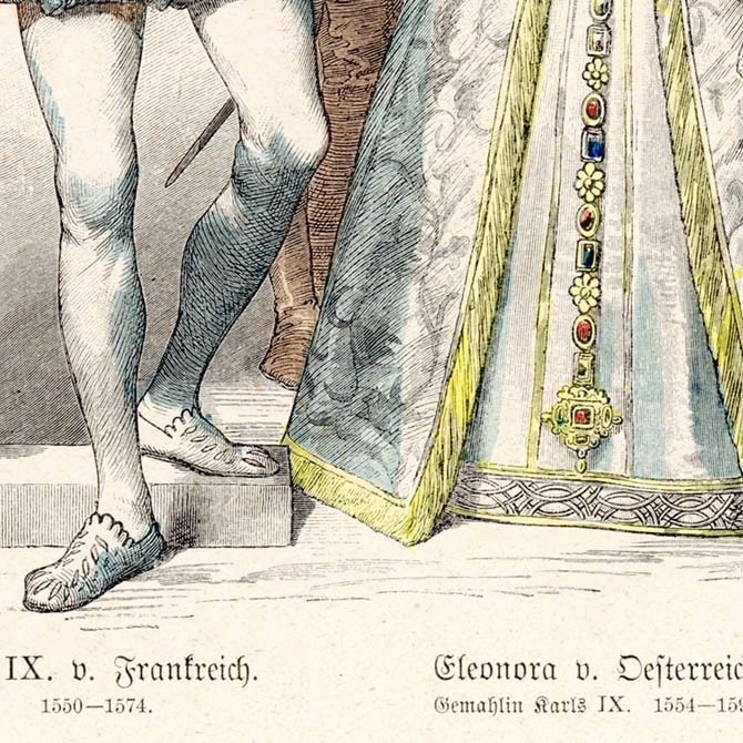 1900s『コスチュームの歴史 Zur geschichte der costume』 No.1083 手彩色リトグラフ データ