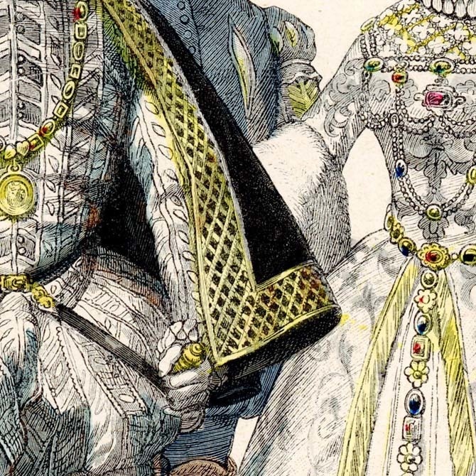 1900s『コスチュームの歴史 Zur geschichte der costume』 No.1083 手彩色リトグラフ データ