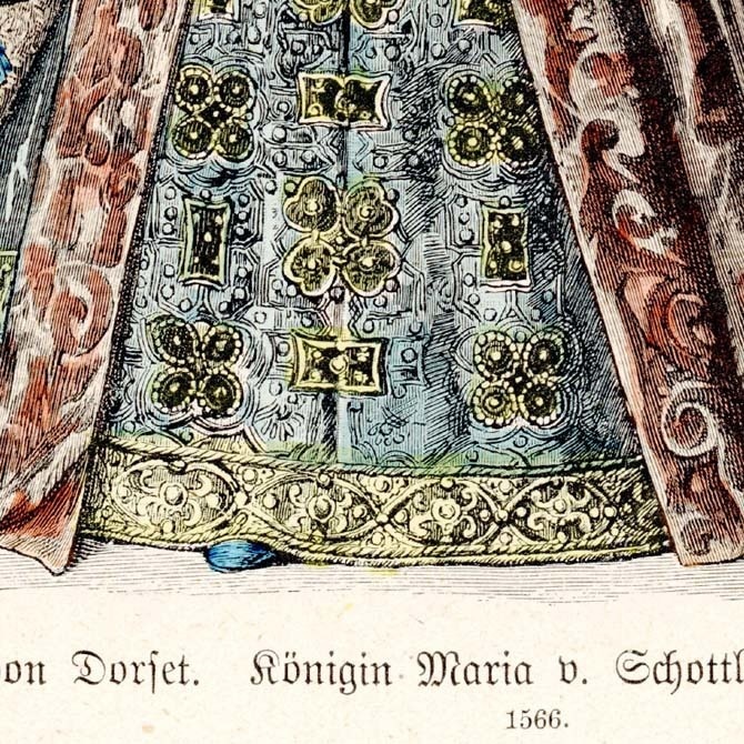 1900s『コスチュームの歴史 Zur geschichte der costume』 Nro.1090 手彩色リトグラフ データ