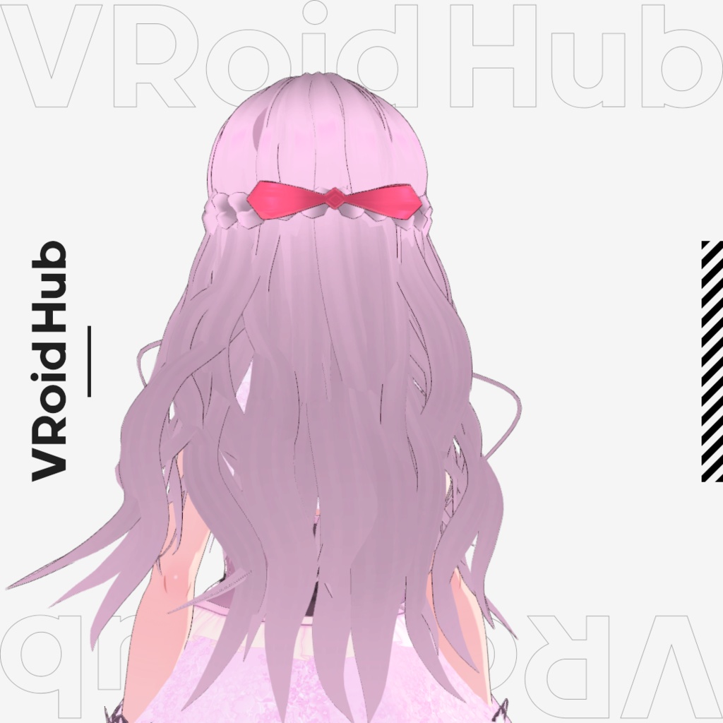 【髪色変更可】リボンバレッタ付きふわふわハーフアップ