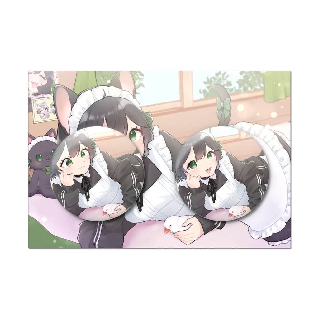 小夜李の缶バッジ2個セット(birthdayデザイン)