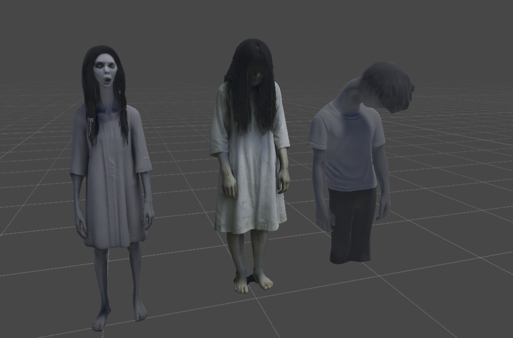 【J-Horror】簡易3Dホラーモデル3点セット