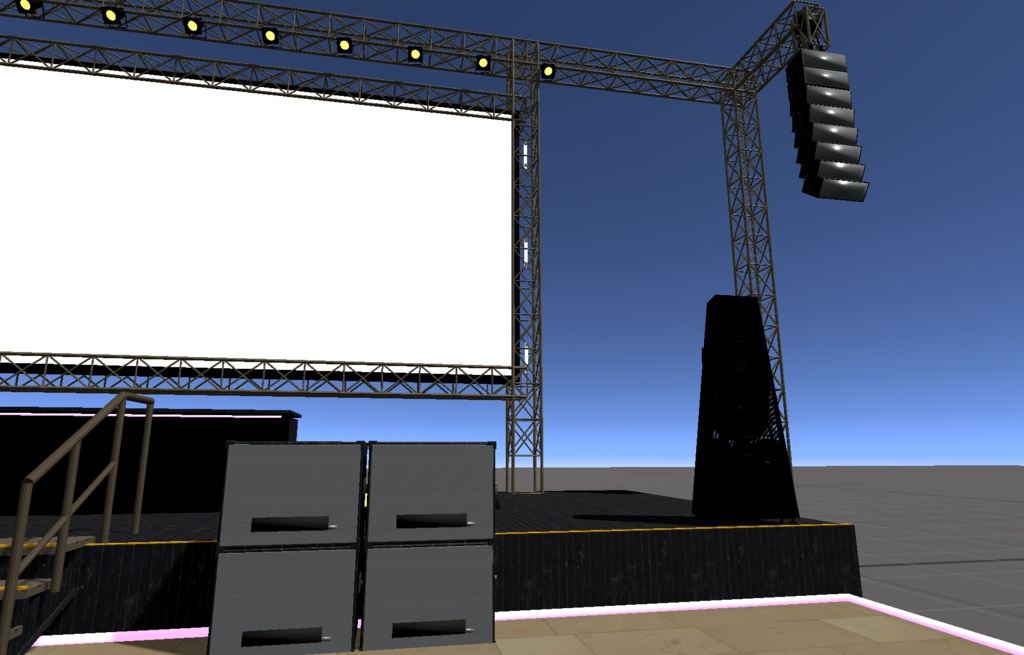 【VRChatワールド用】RAVE//STAGE【DJブース・ダンスフロア・大型ステージセット】