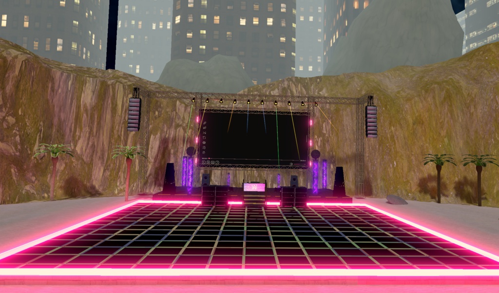 【VRChatワールド用】RAVE//STAGE【DJブース・ダンスフロア・大型ステージセット】