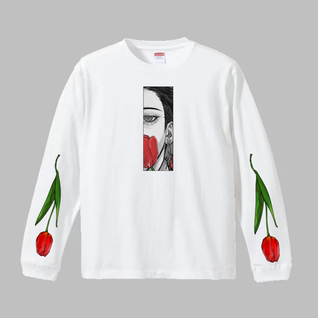 ロングスリーブTシャツ Red/Tulip Mサイズ