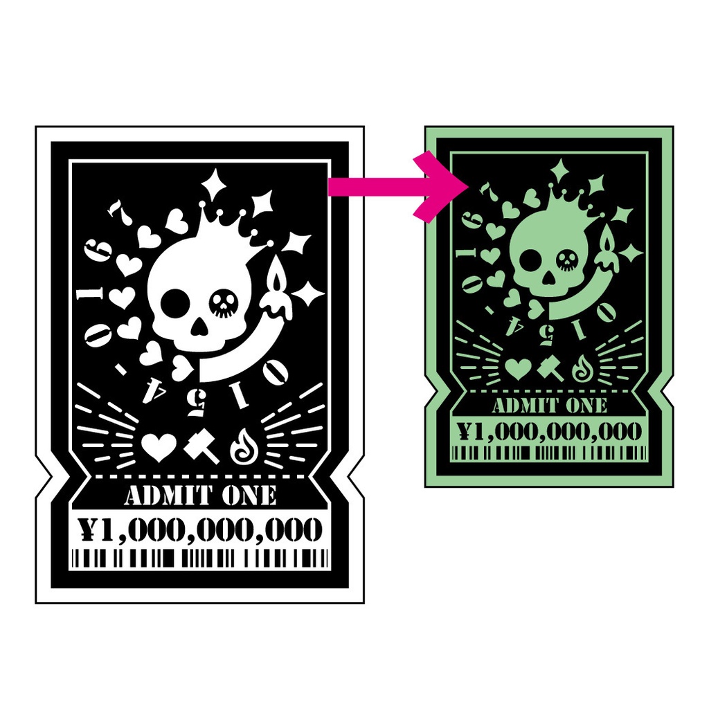 DC概念蓄光ステッカー