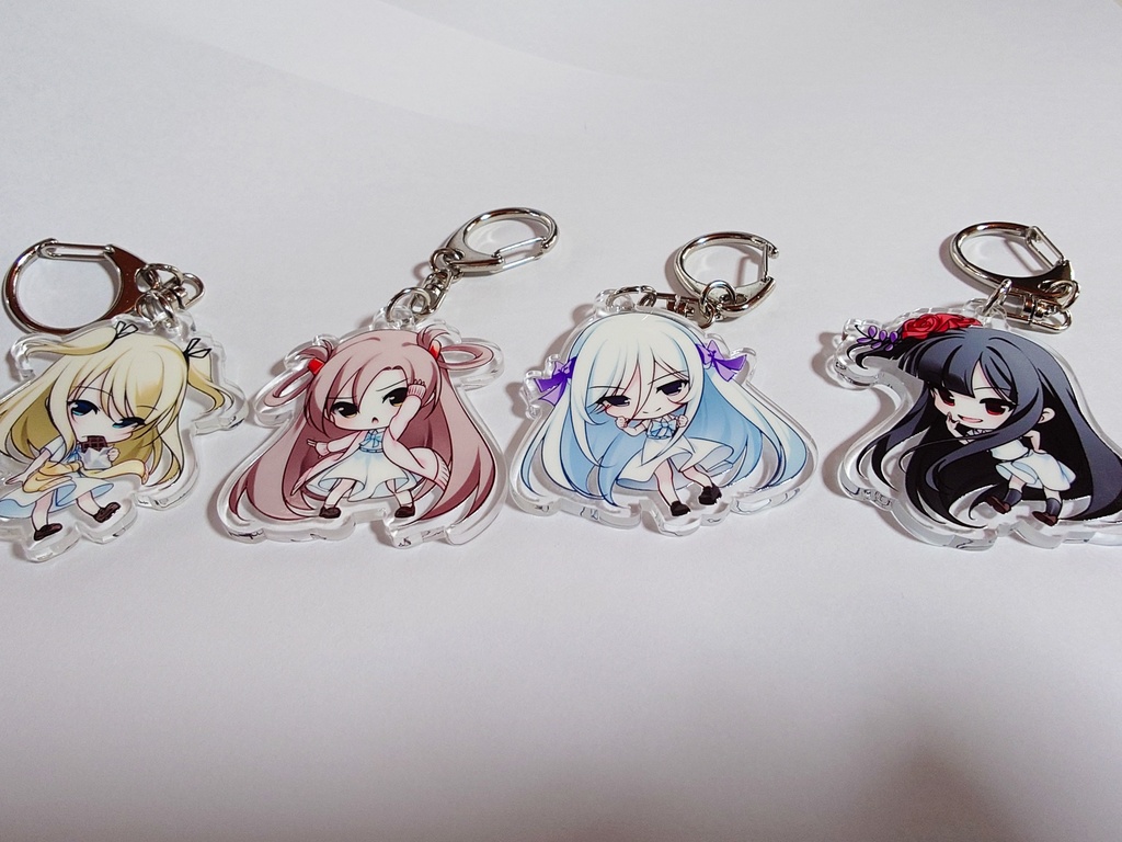 「ハッピールートを終わらせて」アクリルキーホルダー全４種セット（50×50mm）