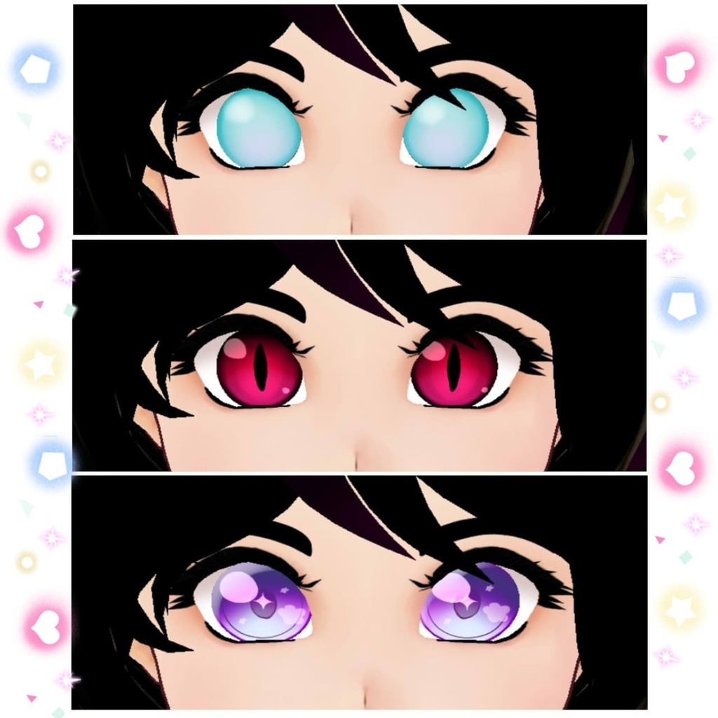 [Vroid] 3 Texture Eyes (Iris) set 1