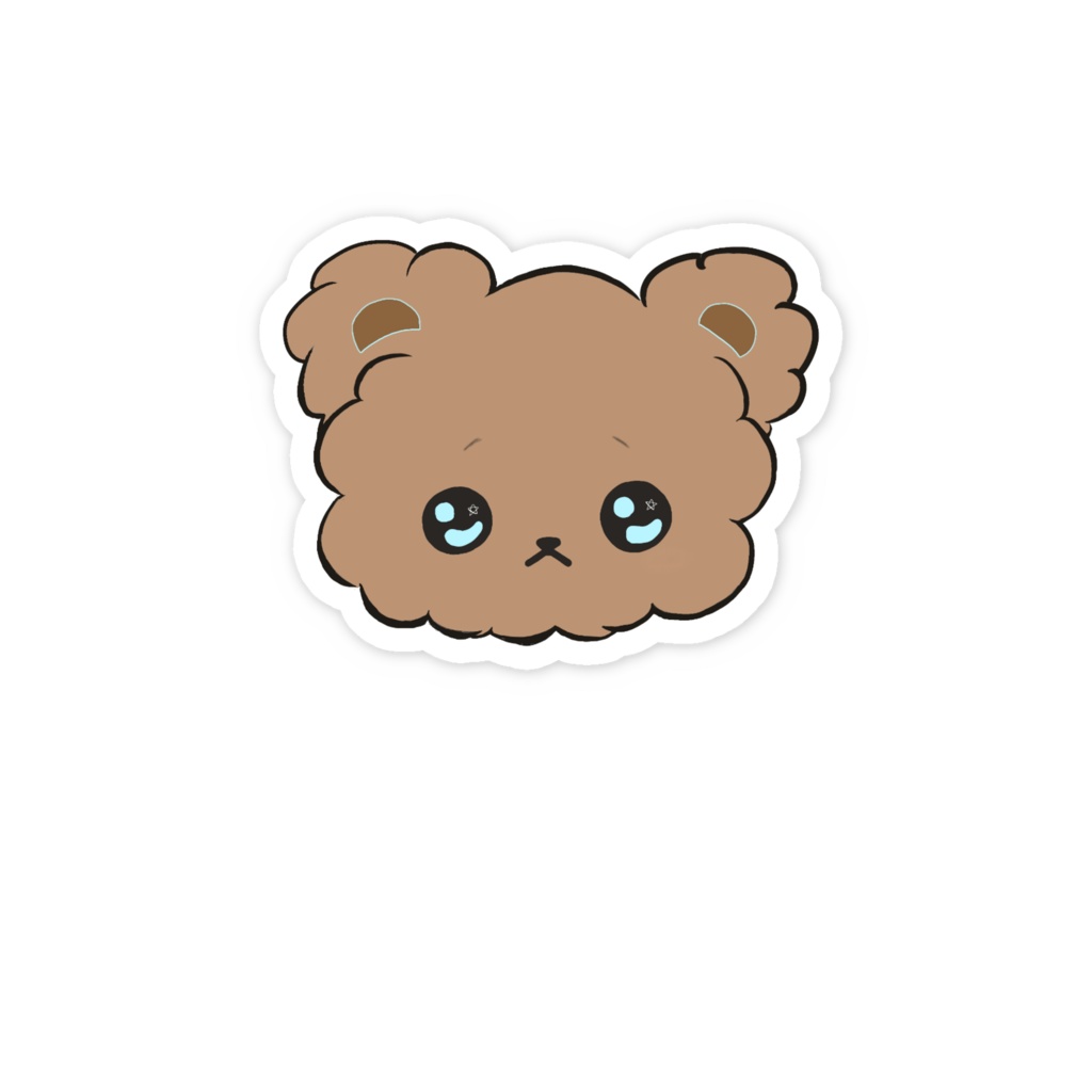 くまさんかおだけステッカー☆