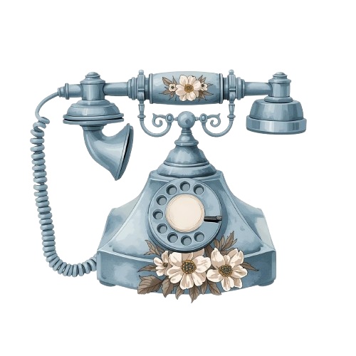 Blue Antique – かわいいアンティーク雑貨のクリップアート素材集(PNG形式)