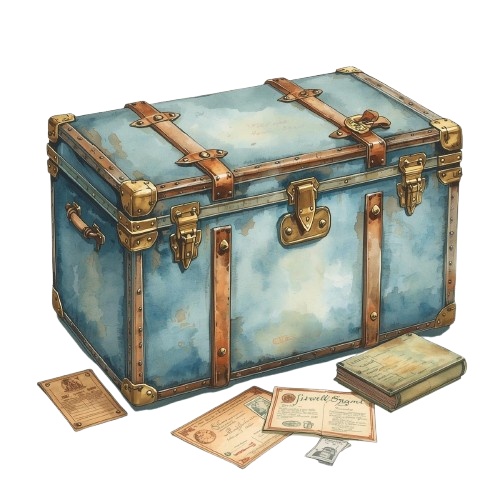 Blue Antique – かわいいアンティーク雑貨のクリップアート素材集(PNG形式)