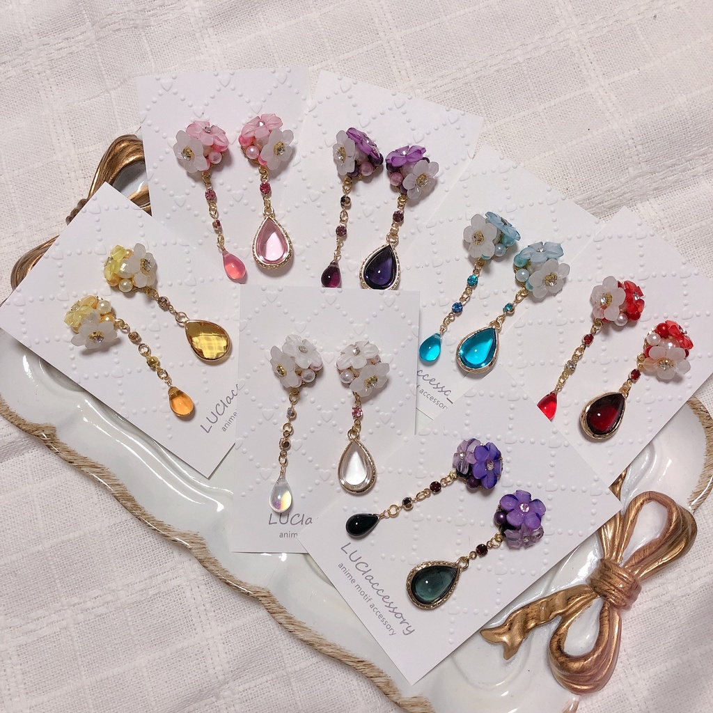 【まどマギ】ガラスドロップピアス