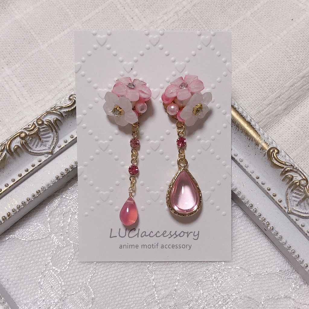 【まどマギ】ガラスドロップピアス