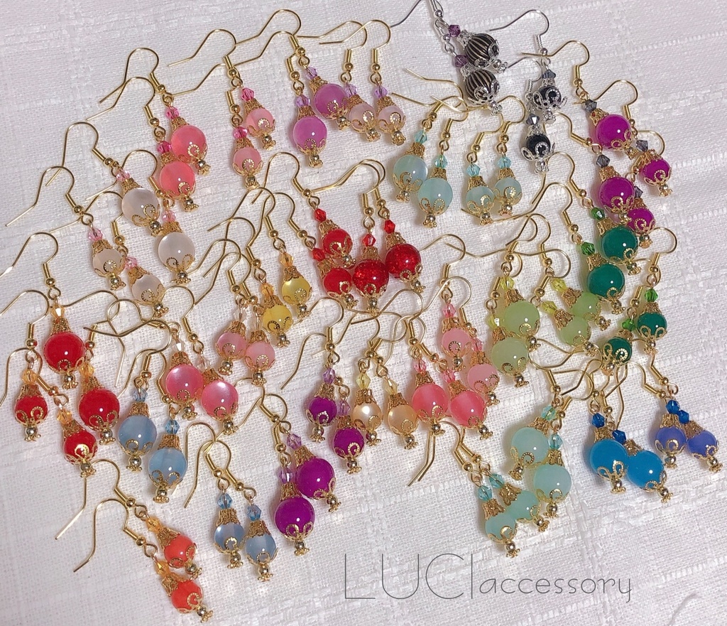 【まどマギ】ガラスドロップピアス