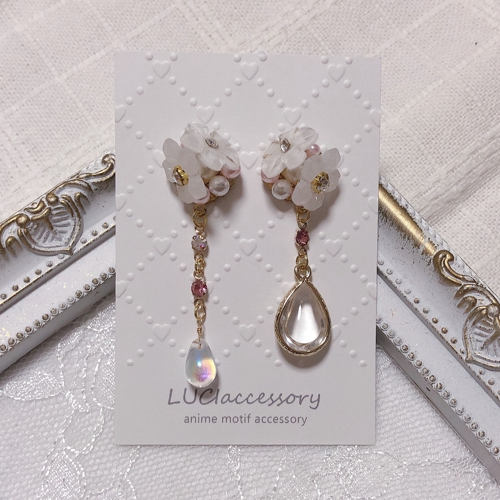 【まどマギ】ガラスドロップピアス