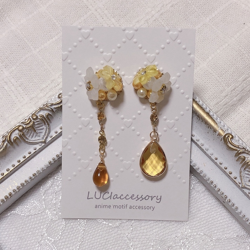 【まどマギ】ガラスドロップピアス