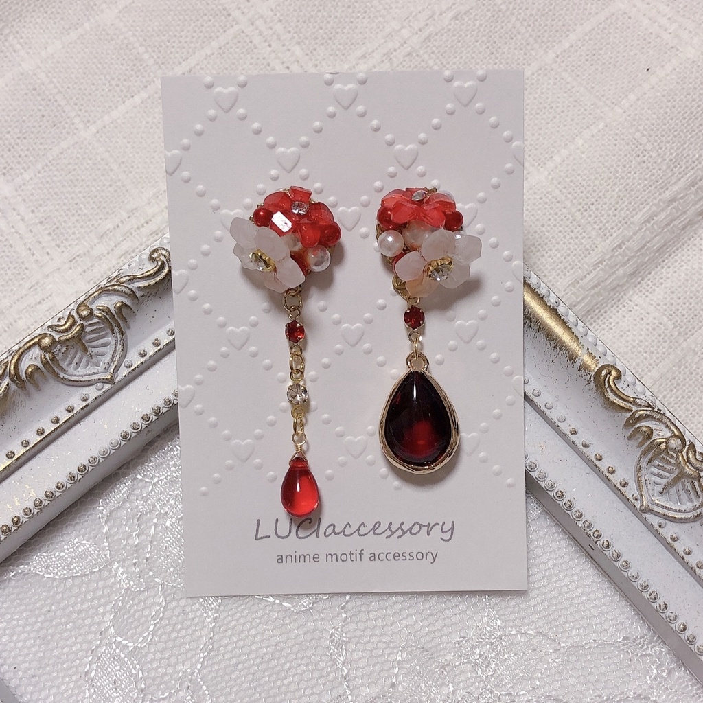 【まどマギ】ガラスドロップピアス