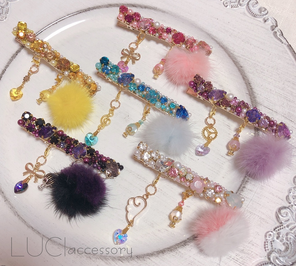 【まどマギ】ビジューたっぷりヘアクリップ(左用)