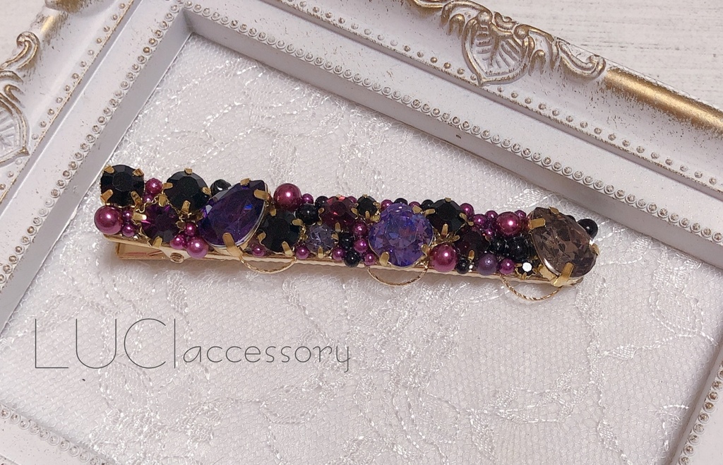 【まどマギ】ビジューたっぷりヘアクリップ(左用)