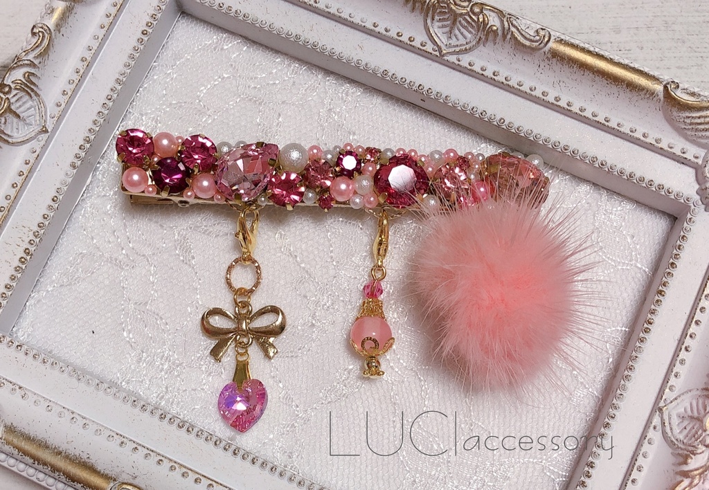 【まどマギ】ビジューたっぷりヘアクリップ(左用)