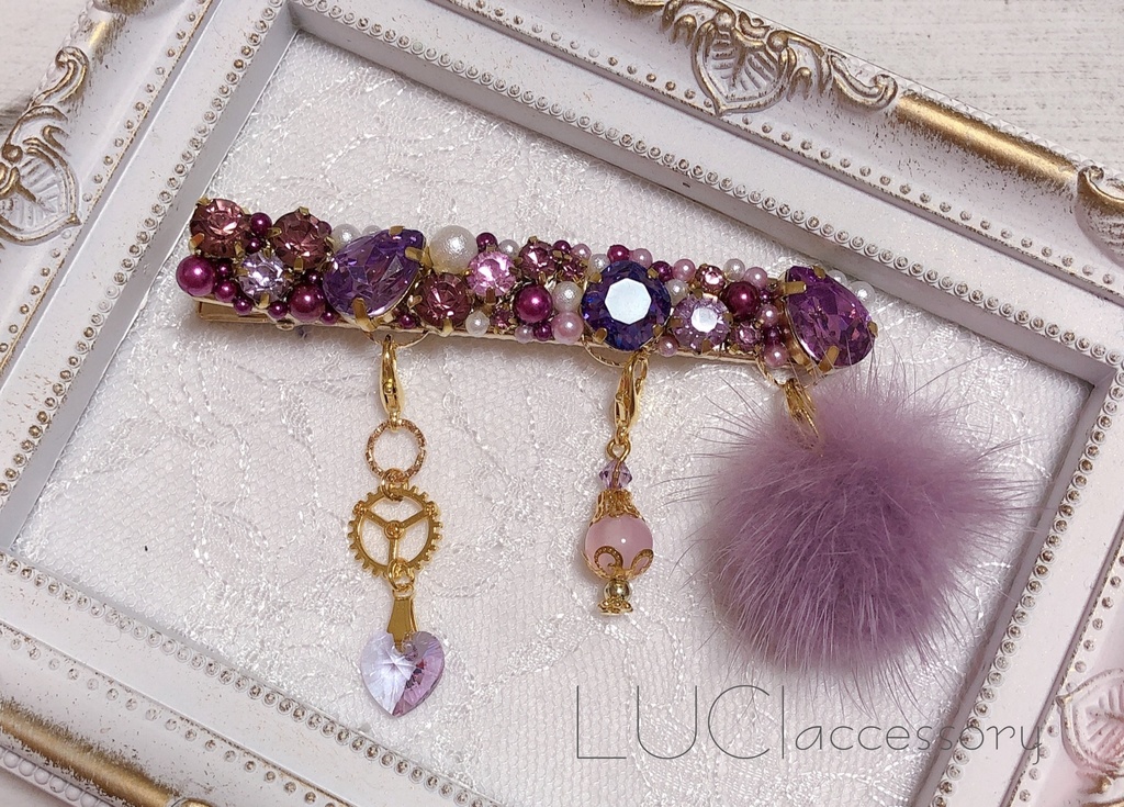 【まどマギ】ビジューたっぷりヘアクリップ(左用)