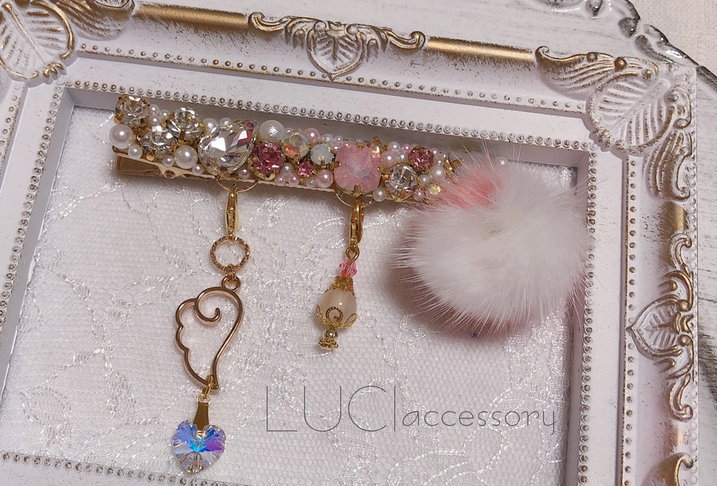 【まどマギ】ビジューたっぷりヘアクリップ(左用)