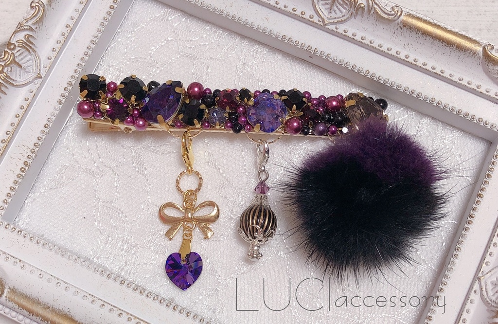 【まどマギ】ビジューたっぷりヘアクリップ(左用)