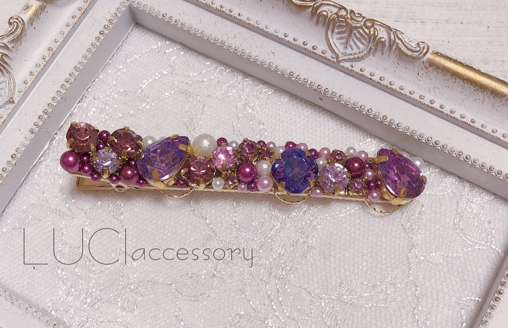 【まどマギ】ビジューたっぷりヘアクリップ(左用)