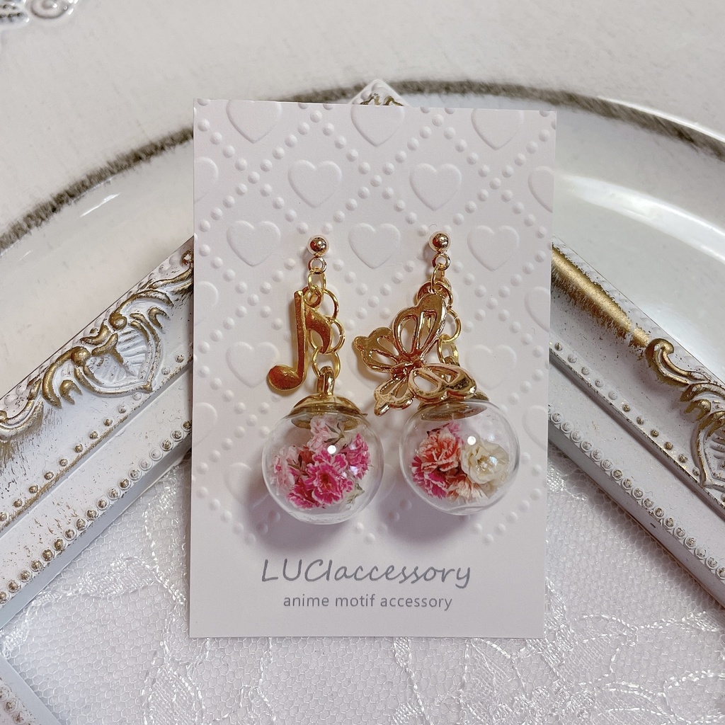 【シンフォギア】シンプルガラスドームピアス