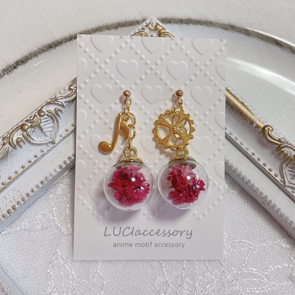 【シンフォギア】シンプルガラスドームピアス