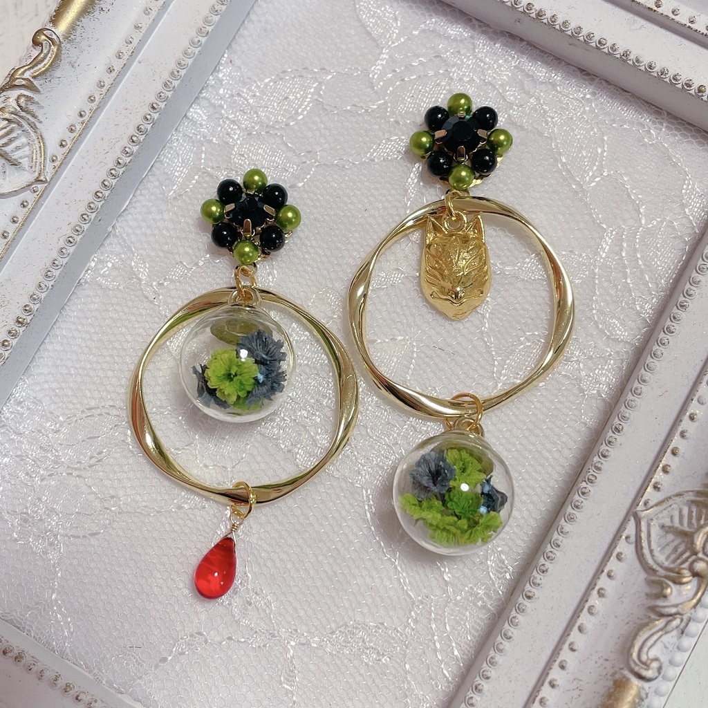 【鬼滅の刃】ガラスドームピアス