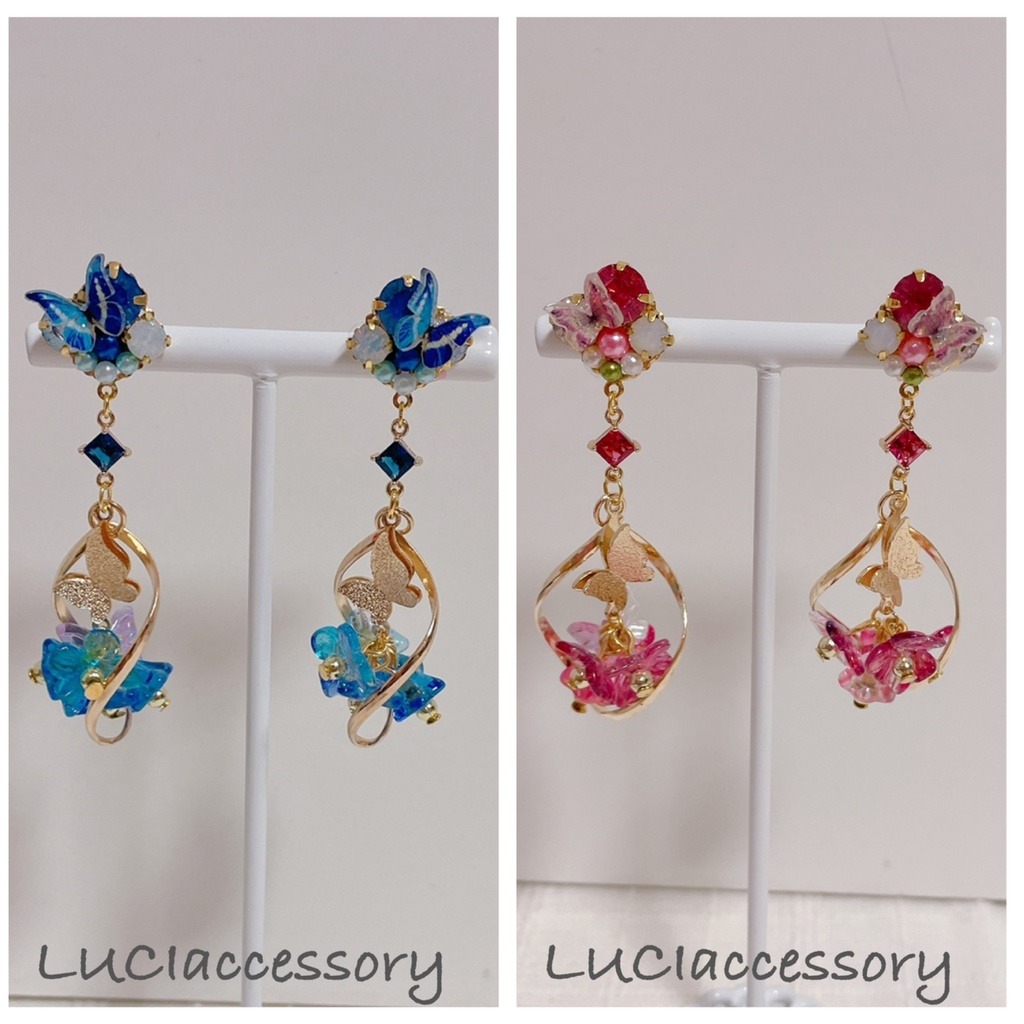 【鬼滅の刃】ガラスビーズピアス