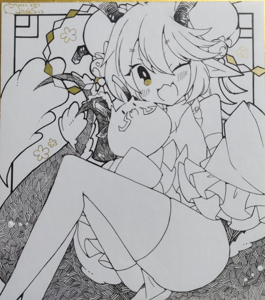 オリジナル色紙(ぱお)(初期案)