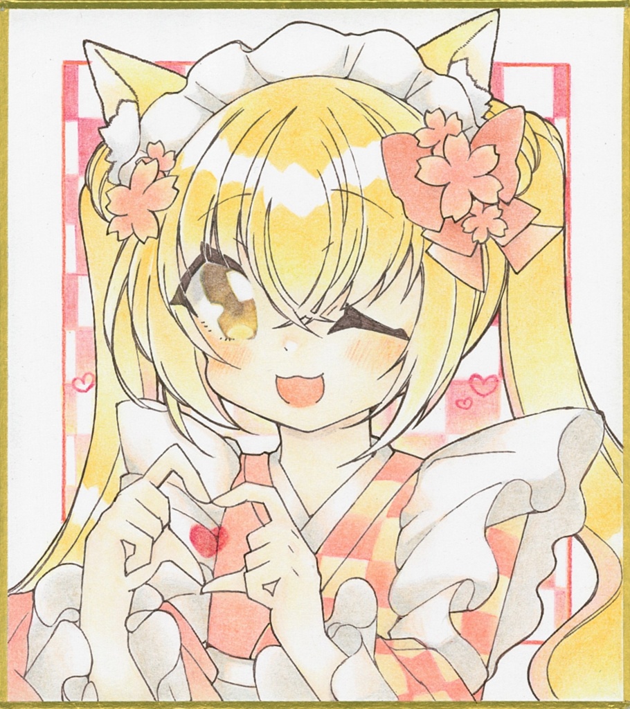 創作キャラクター色紙（ヒナ）