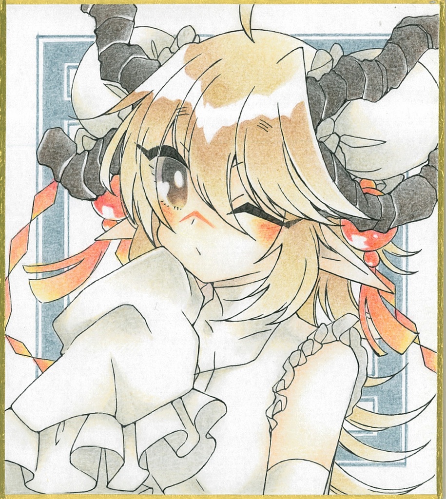 創作キャラクター色紙（包）