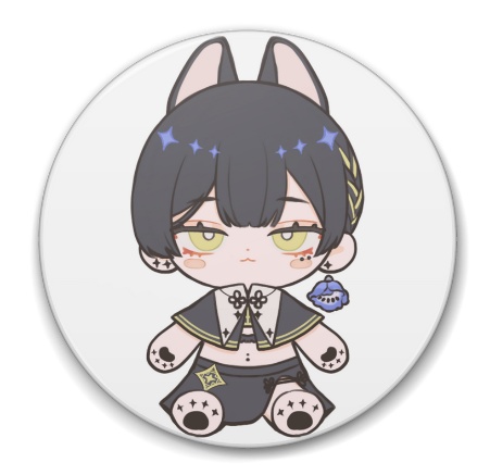 銀蓮くんぬいぐるみ風缶バッジ