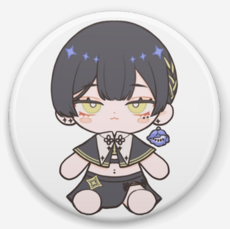 銀蓮くんぬいぐるみ風缶バッジ