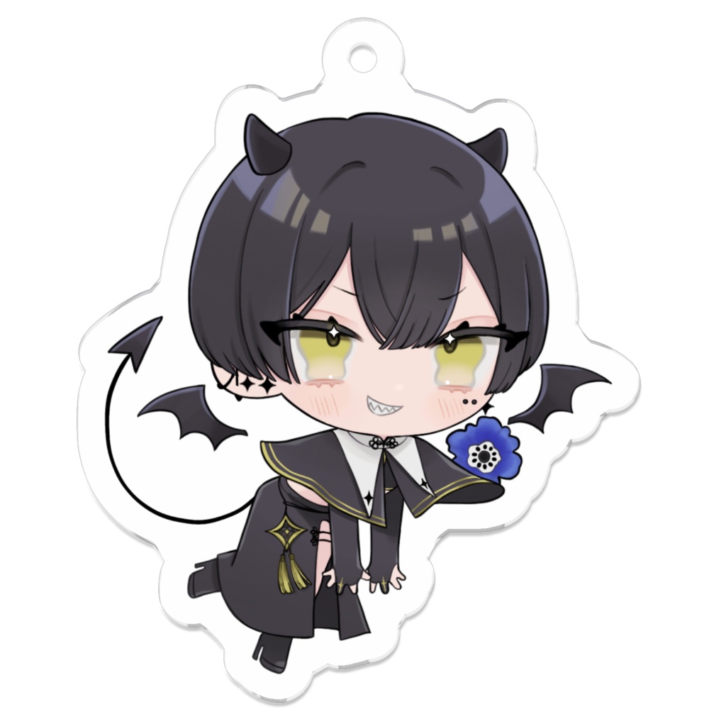 悪魔の銀蓮くん アクリルキーホルダー コーティングされてるよver