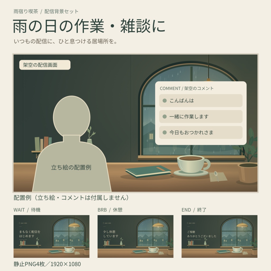 雨宿り喫茶 配信画面4枚
