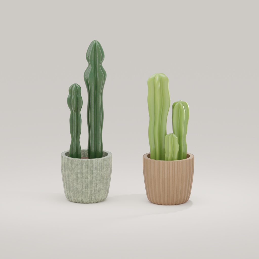 サボテン｜3Dモデル｜観葉植物｜Blender｜無料あり