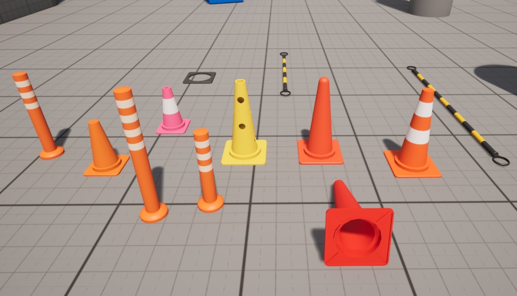 カラーコーン類の3Dモデルセット