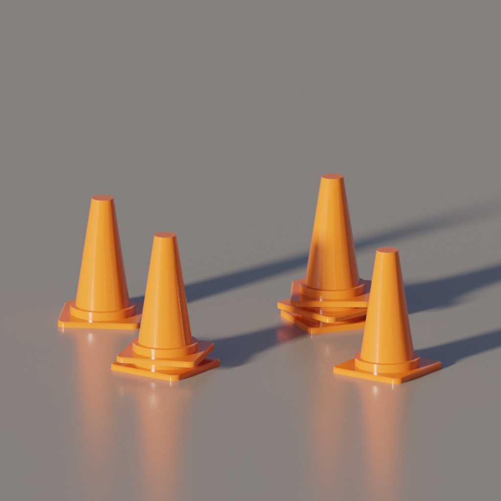 小さいカラーコーン|無料|3Dモデル|サンプル