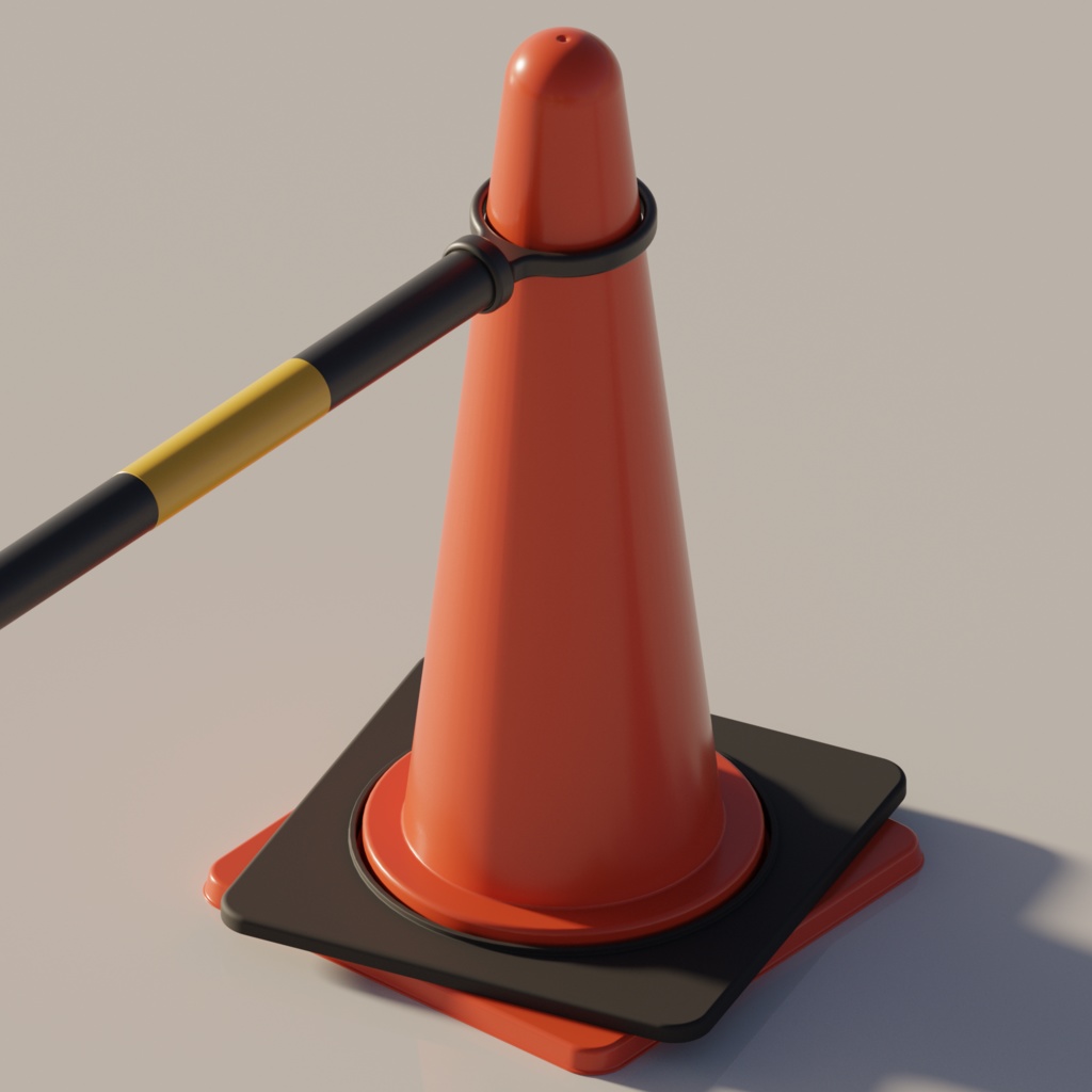 コーンの3Dモデル集|ハイポリ|Blender Asset Pack|Traffic cone
