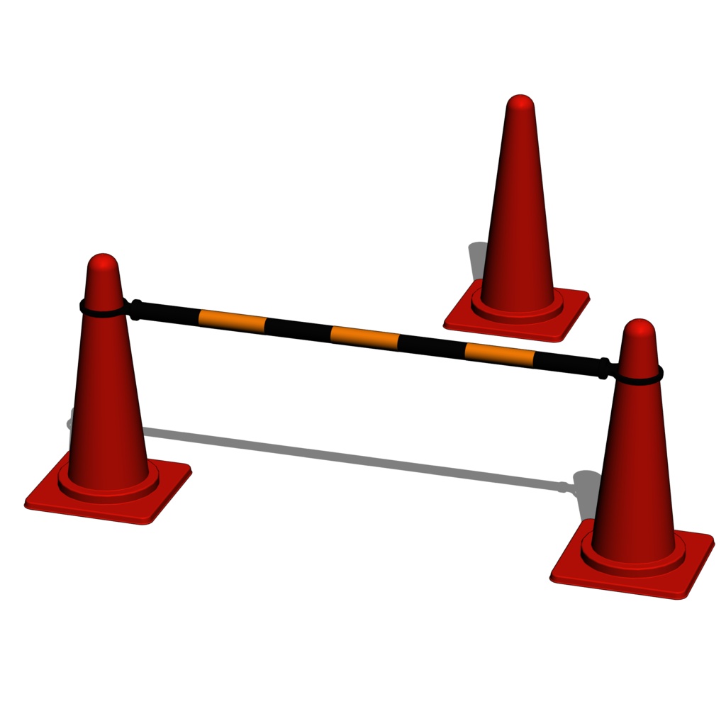 カラーコーン|3D素材|クリスタ|無料|サンプル