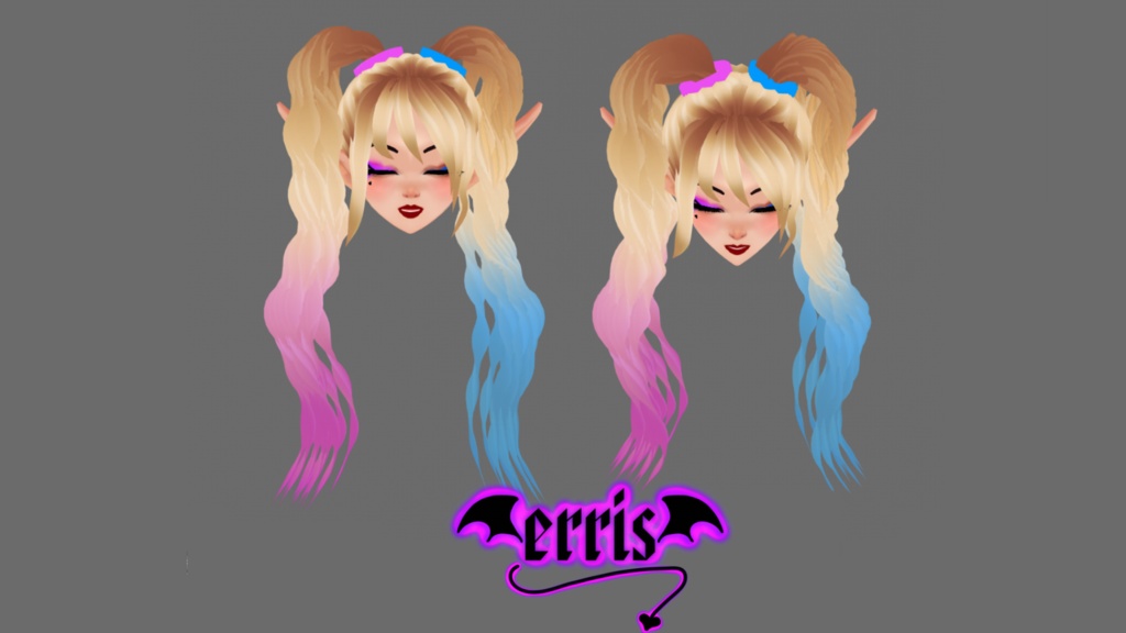 VROID HAIR Pigtails ~ Harley Quinn inspired hair by Erris. 